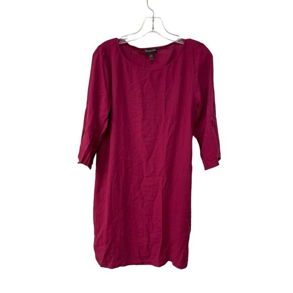 EILEEN FISHER Silk Georgette Crêpe Lantern Sleeve Dress XS Valentines - Picture 3 of 10